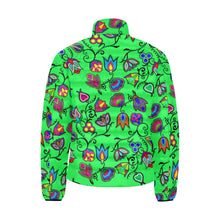 Load image into Gallery viewer, Indigenous Paisley - Green Men&#39;s Stand Collar Padded Jacket (Model H41) Men&#39;s Stand Collar Padded Jacket (H41) e-joyer 
