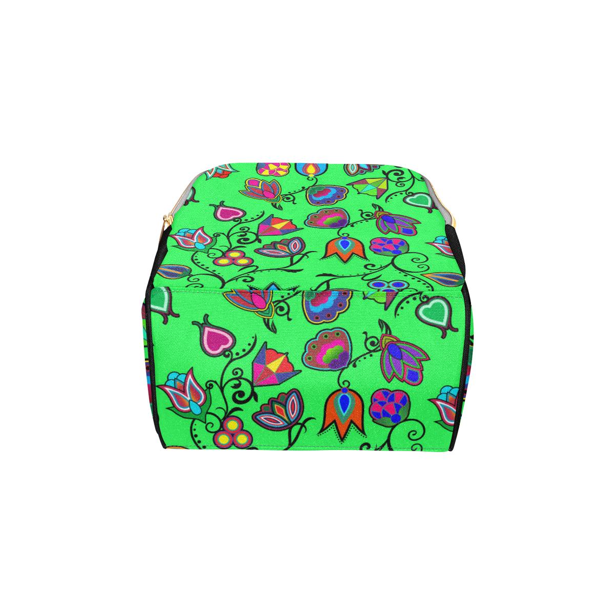 Indigenous Paisley - Green Multi-Function Diaper Backpack (Model 1688) Diaper Backpack (1688) e-joyer 