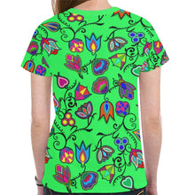 Load image into Gallery viewer, Indigenous Paisley - Green New All Over Print T-shirt for Women (Model T45) New All Over Print T-shirt for Women (T45) e-joyer 
