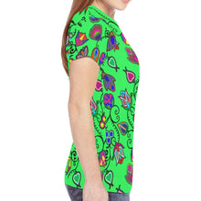 Load image into Gallery viewer, Indigenous Paisley - Green New All Over Print T-shirt for Women (Model T45) New All Over Print T-shirt for Women (T45) e-joyer 
