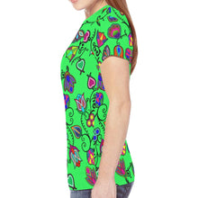 Load image into Gallery viewer, Indigenous Paisley - Green New All Over Print T-shirt for Women (Model T45) New All Over Print T-shirt for Women (T45) e-joyer 
