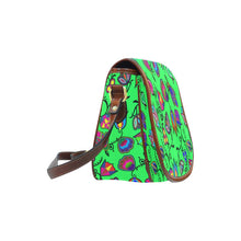 Load image into Gallery viewer, Indigenous Paisley - Green Saddle Bag/Large (Model 1649) Saddle Bag/Large e-joyer 
