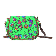 Load image into Gallery viewer, Indigenous Paisley - Green Saddle Bag/Large (Model 1649) Saddle Bag/Large e-joyer 
