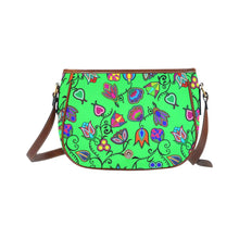 Load image into Gallery viewer, Indigenous Paisley - Green Saddle Bag/Large (Model 1649) Saddle Bag/Large e-joyer 
