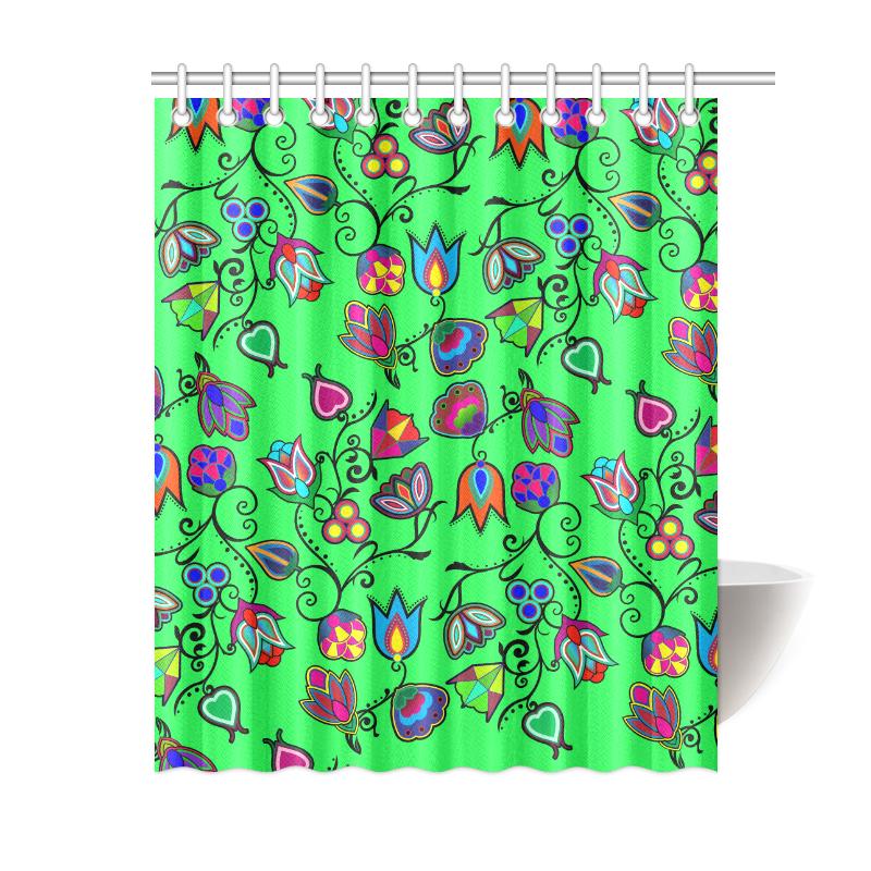 Indigenous Paisley - Green Shower Curtain 60"x72" Shower Curtain 60"x72" e-joyer 