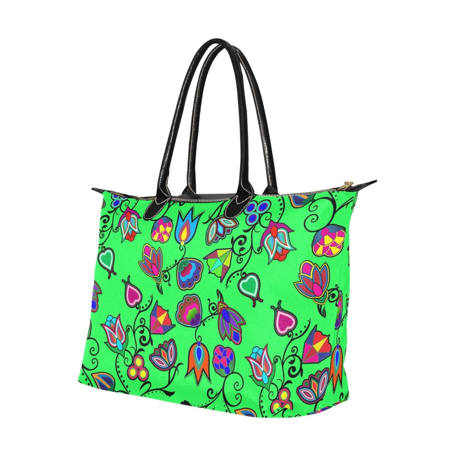 Indigenous Paisley Green Single-Shoulder Lady Handbag (Model 1714) bag e-joyer 