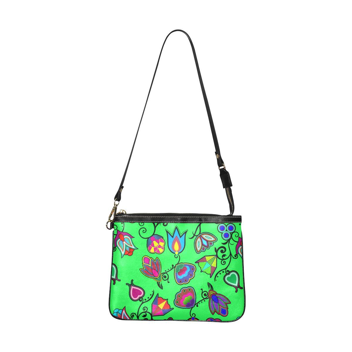 Indigenous Paisley Green Small Shoulder Bag by 49 Dzine