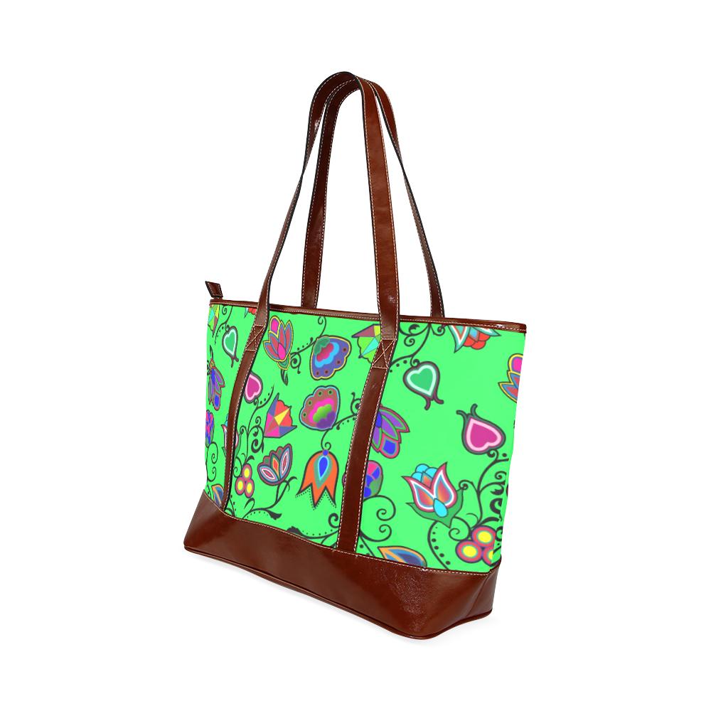 Indigenous Paisley - Green Tote Handbag (Model 1642) Tote Handbags (1642) e-joyer 