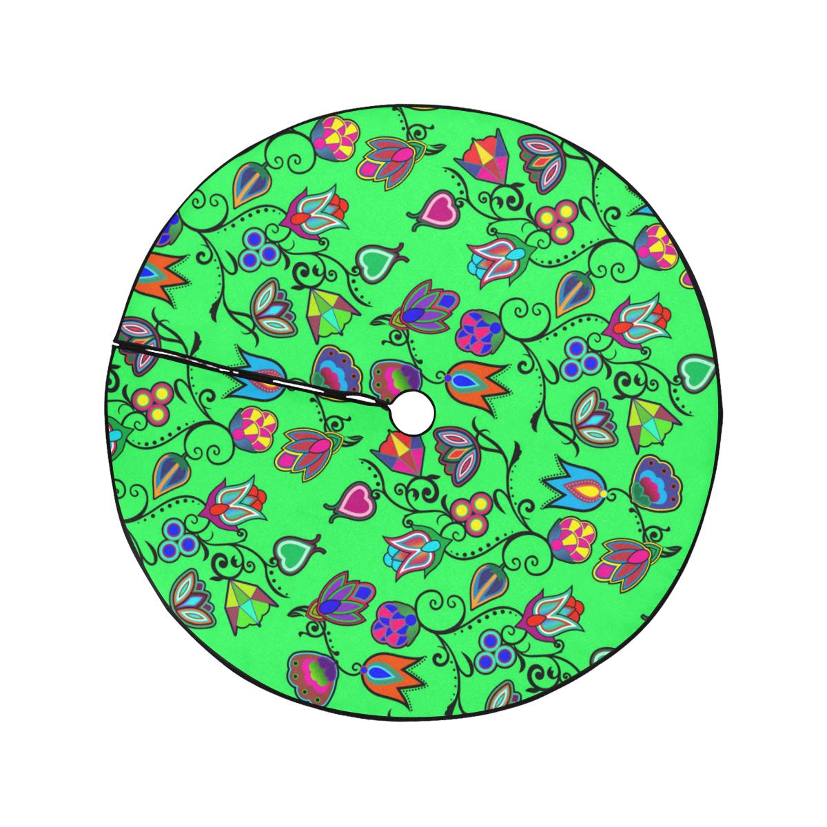 Indigenous Paisley Green Tree Skirt by 49 Dzine