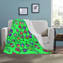 Load image into Gallery viewer, Indigenous Paisley Green Ultra-Soft Micro Fleece Blanket 40&quot;x50&quot; Ultra-Soft Blanket 40&#39;&#39;x50&#39;&#39; e-joyer 
