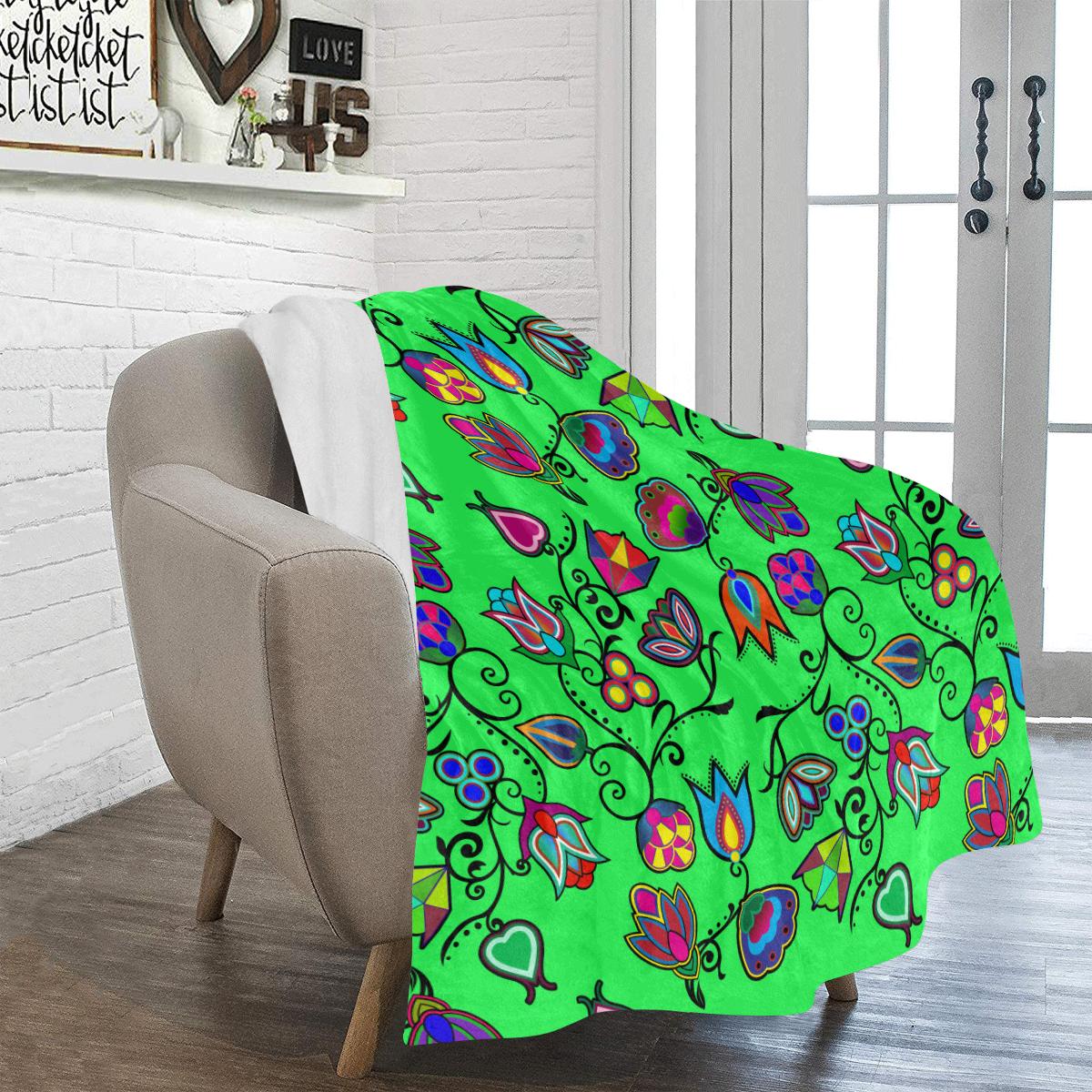 Indigenous Paisley - Green Ultra-Soft Micro Fleece Blanket 50"x60" Ultra-Soft Blanket 50''x60'' e-joyer 