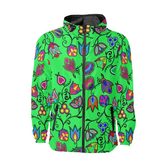 Indigenous Paisley - Green Unisex All Over Print Windbreaker (Model H23) All Over Print Windbreaker for Men (H23) e-joyer 