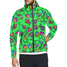 Load image into Gallery viewer, Indigenous Paisley - Green Unisex All Over Print Windbreaker (Model H23) All Over Print Windbreaker for Men (H23) e-joyer 
