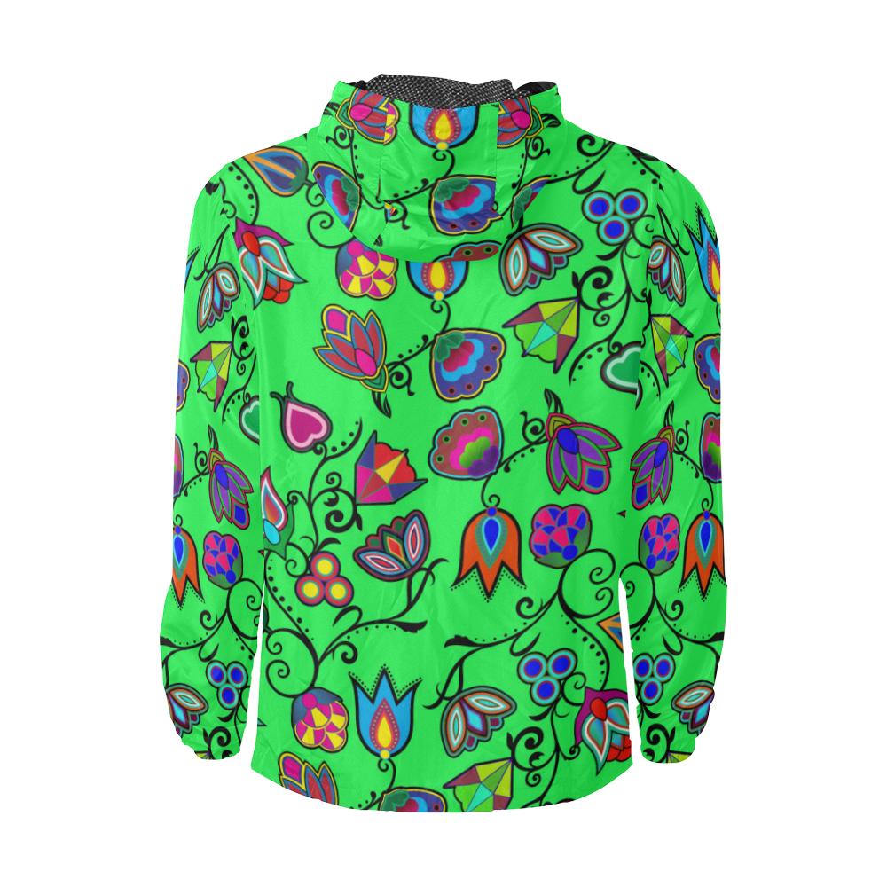 Indigenous Paisley - Green Unisex All Over Print Windbreaker (Model H23) All Over Print Windbreaker for Men (H23) e-joyer 