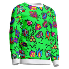 Load image into Gallery viewer, Indigenous Paisley Green Unisex Crewneck Long Sleeve Top 49 Dzine 
