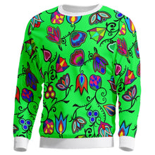 Load image into Gallery viewer, Indigenous Paisley Green Unisex Crewneck Long Sleeve Top 49 Dzine 
