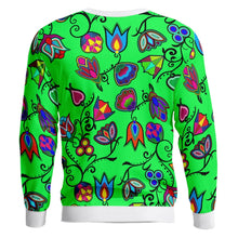 Load image into Gallery viewer, Indigenous Paisley Green Unisex Crewneck Long Sleeve Top 49 Dzine 
