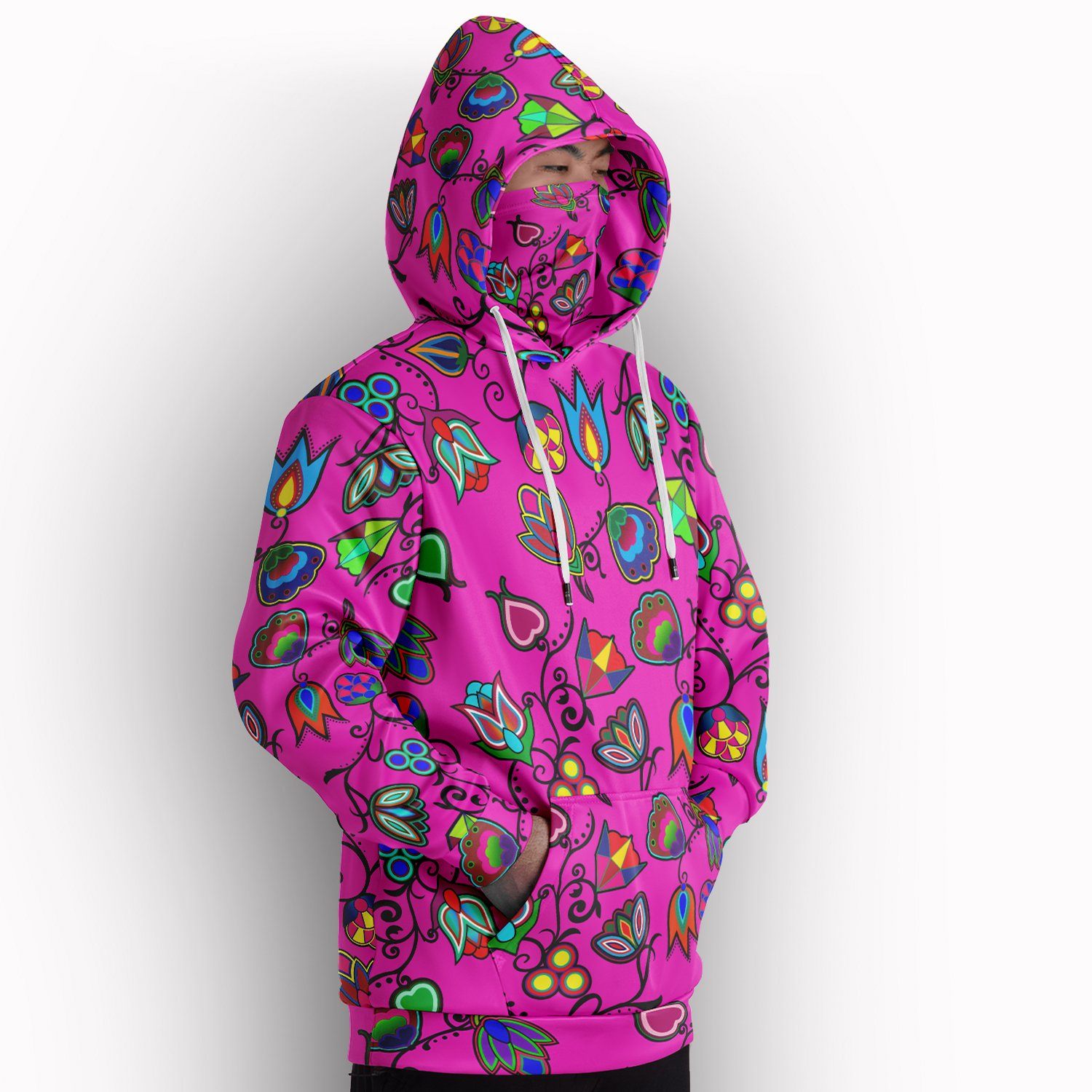 Indigenous Paisley Hoodie with Face Cover 49 Dzine 