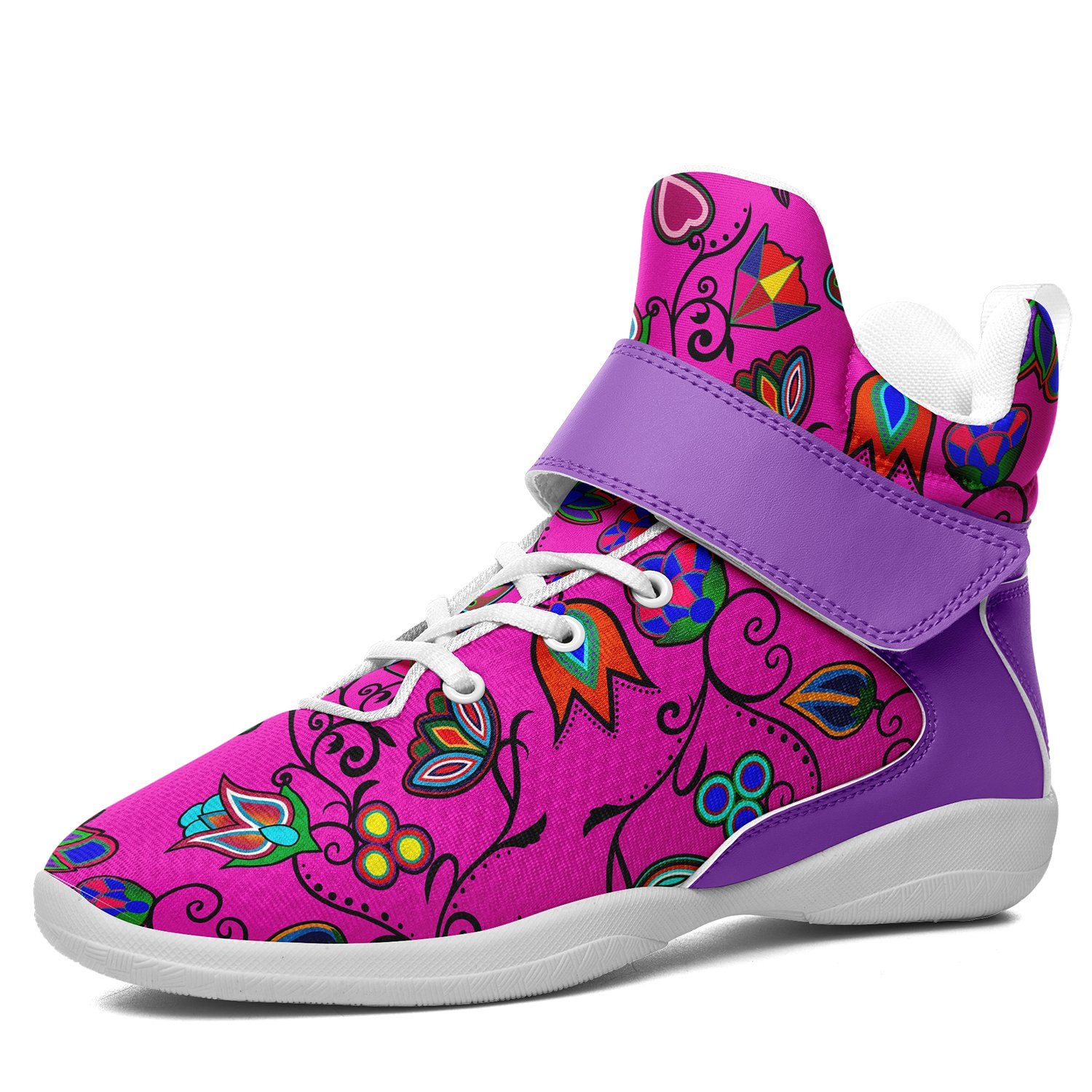 Indigenous Paisley Ipottaa Basketball / Sport High Top Shoes 49 Dzine US Women 4.5 / US Youth 3.5 / EUR 35 White Sole with Lavender Strap 