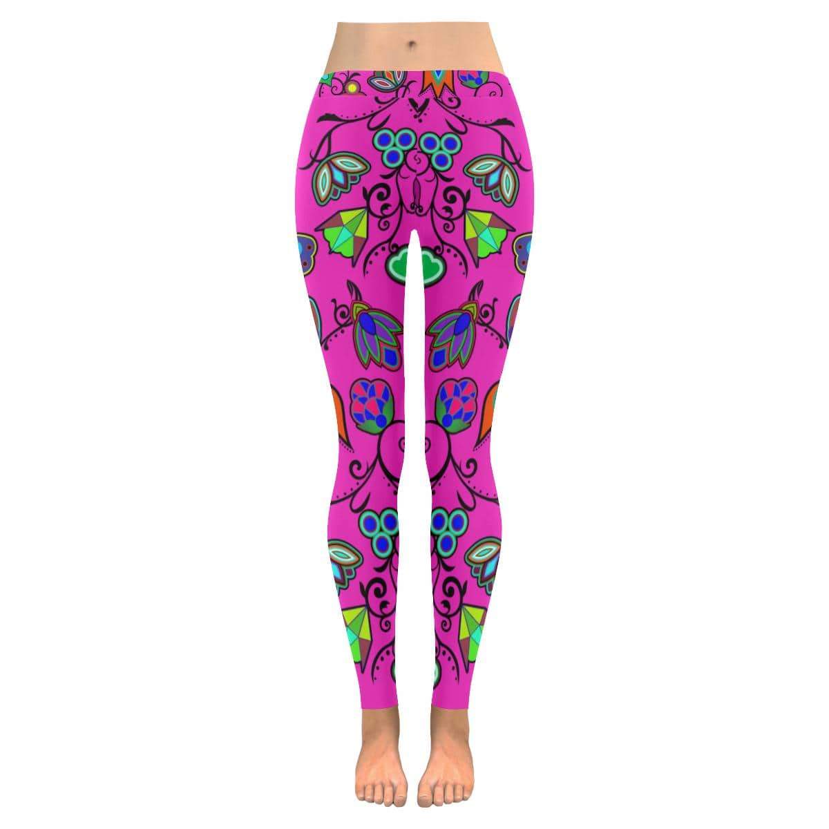 Indigenous Paisley Low Rise Leggings (Invisible Stitch) (Model L05) Low Rise Leggings (Invisible Stitch) (L05) e-joyer 