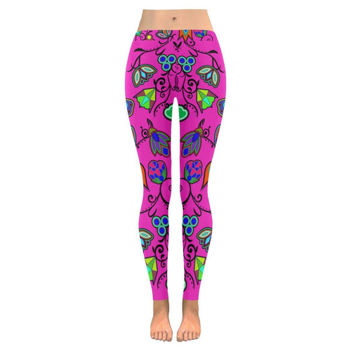 Indigenous Paisley Low Rise Leggings (Invisible Stitch) (Model L05) Low Rise Leggings (Invisible Stitch) (L05) e-joyer 