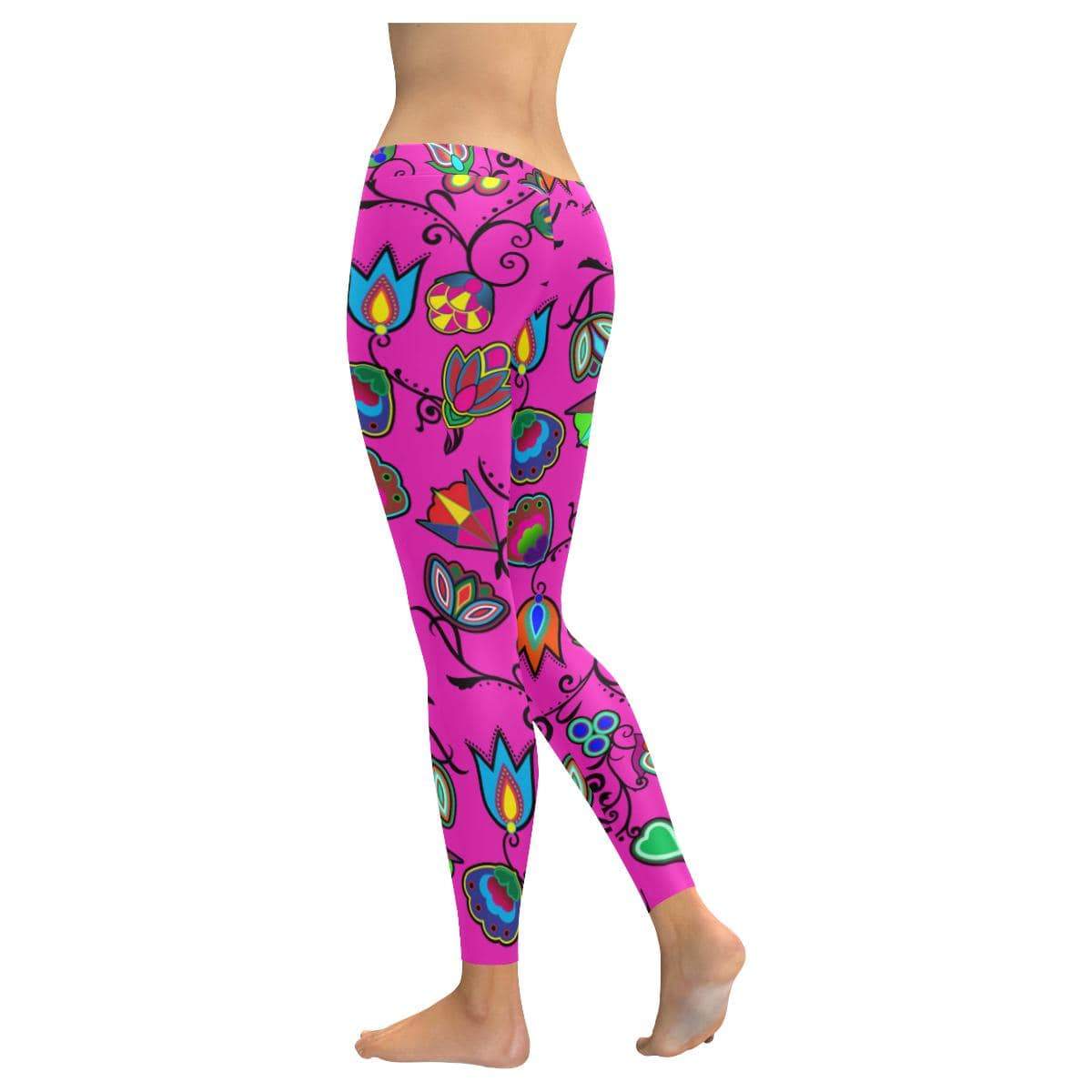 Indigenous Paisley Low Rise Leggings (Invisible Stitch) (Model L05) Low Rise Leggings (Invisible Stitch) (L05) e-joyer 