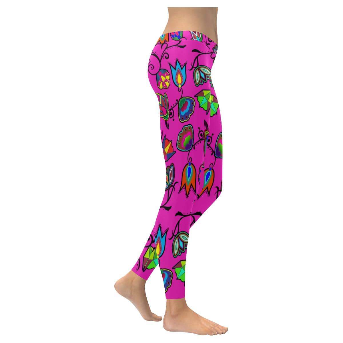 Indigenous Paisley Low Rise Leggings (Invisible Stitch) (Model L05) Low Rise Leggings (Invisible Stitch) (L05) e-joyer 