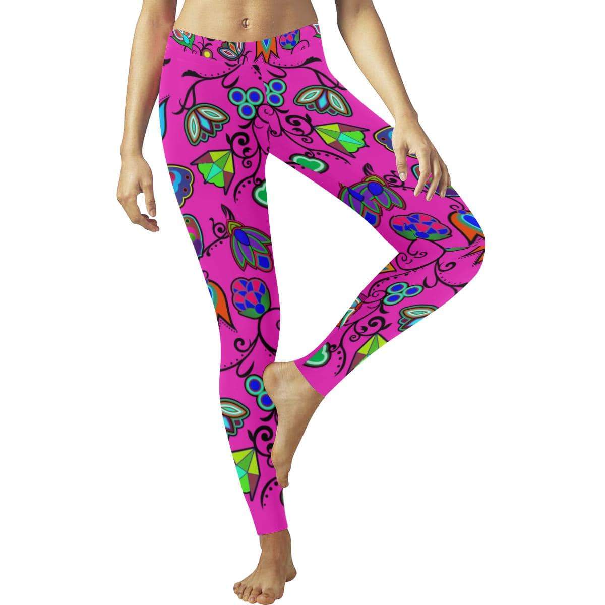 Indigenous Paisley Low Rise Leggings (Invisible Stitch) (Model L05) Low Rise Leggings (Invisible Stitch) (L05) e-joyer 