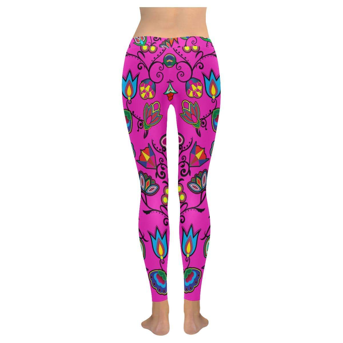 Indigenous Paisley Low Rise Leggings (Invisible Stitch) (Model L05) Low Rise Leggings (Invisible Stitch) (L05) e-joyer 