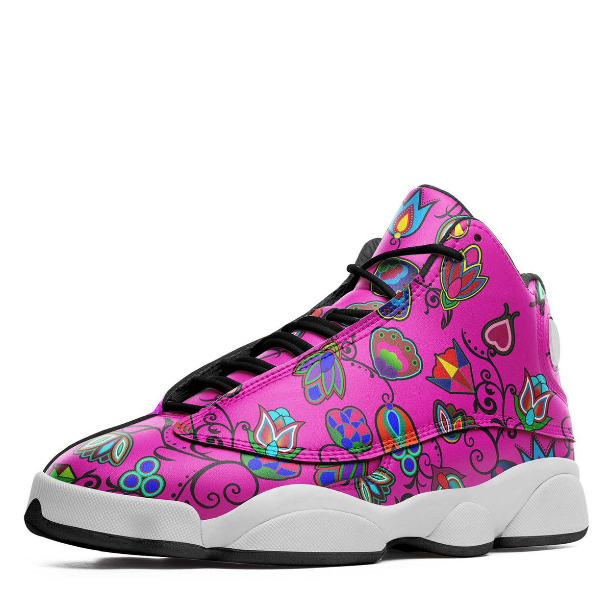 Indigenous Paisley Pink Isstsokini – Unisex Sneakers by 49 Dzine