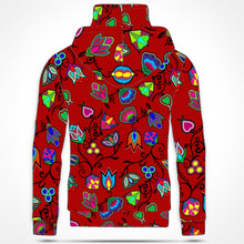 Load image into Gallery viewer, Indigenous Paisley Red Hoodie with Face Cover 49 Dzine 
