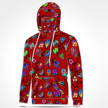 Load image into Gallery viewer, Indigenous Paisley Red Hoodie with Face Cover 49 Dzine 
