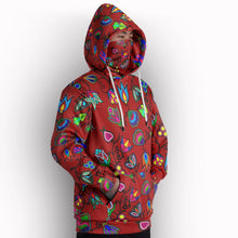 Load image into Gallery viewer, Indigenous Paisley Red Hoodie with Face Cover 49 Dzine 
