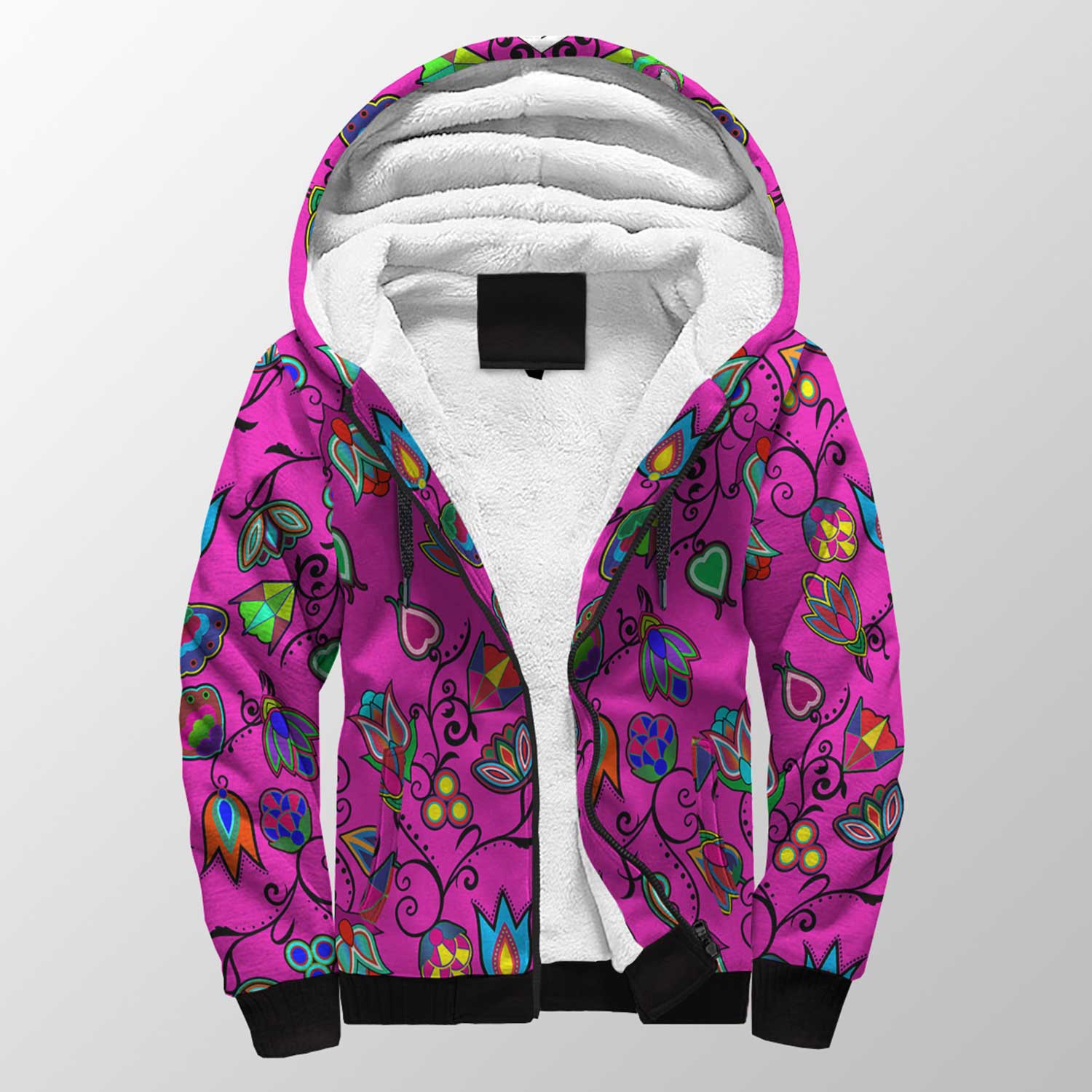 Indigenous Paisley Sherpa Hoodie 49 Dzine 