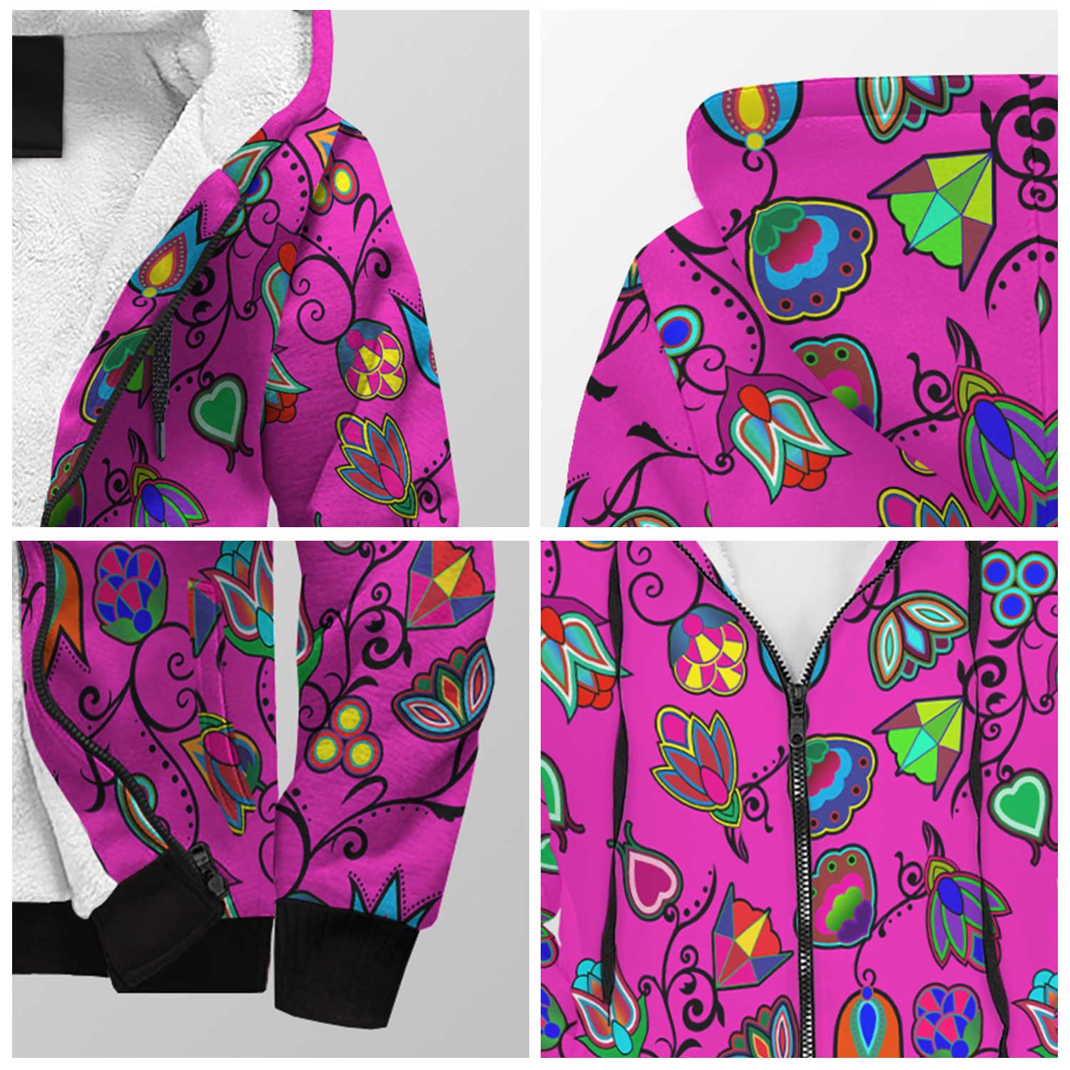 Indigenous Paisley Sherpa Hoodie 49 Dzine 