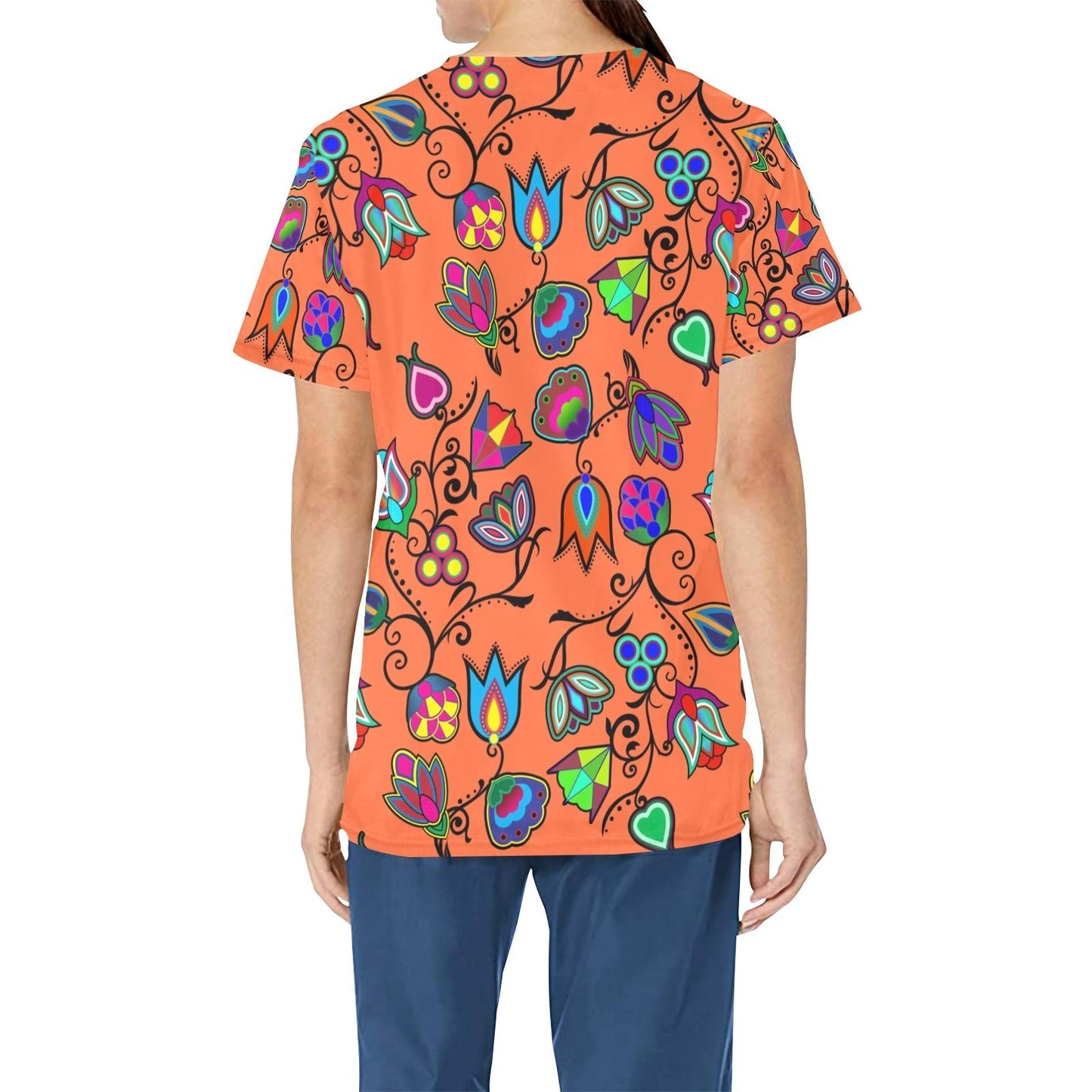 Indigenous Paisley Sierra All Over Print Scrub Top Scrub Top e-joyer 