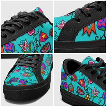 Load image into Gallery viewer, Indigenous Paisley Sky Aapisi Low Top Canvas Shoes Black Sole 49 Dzine 
