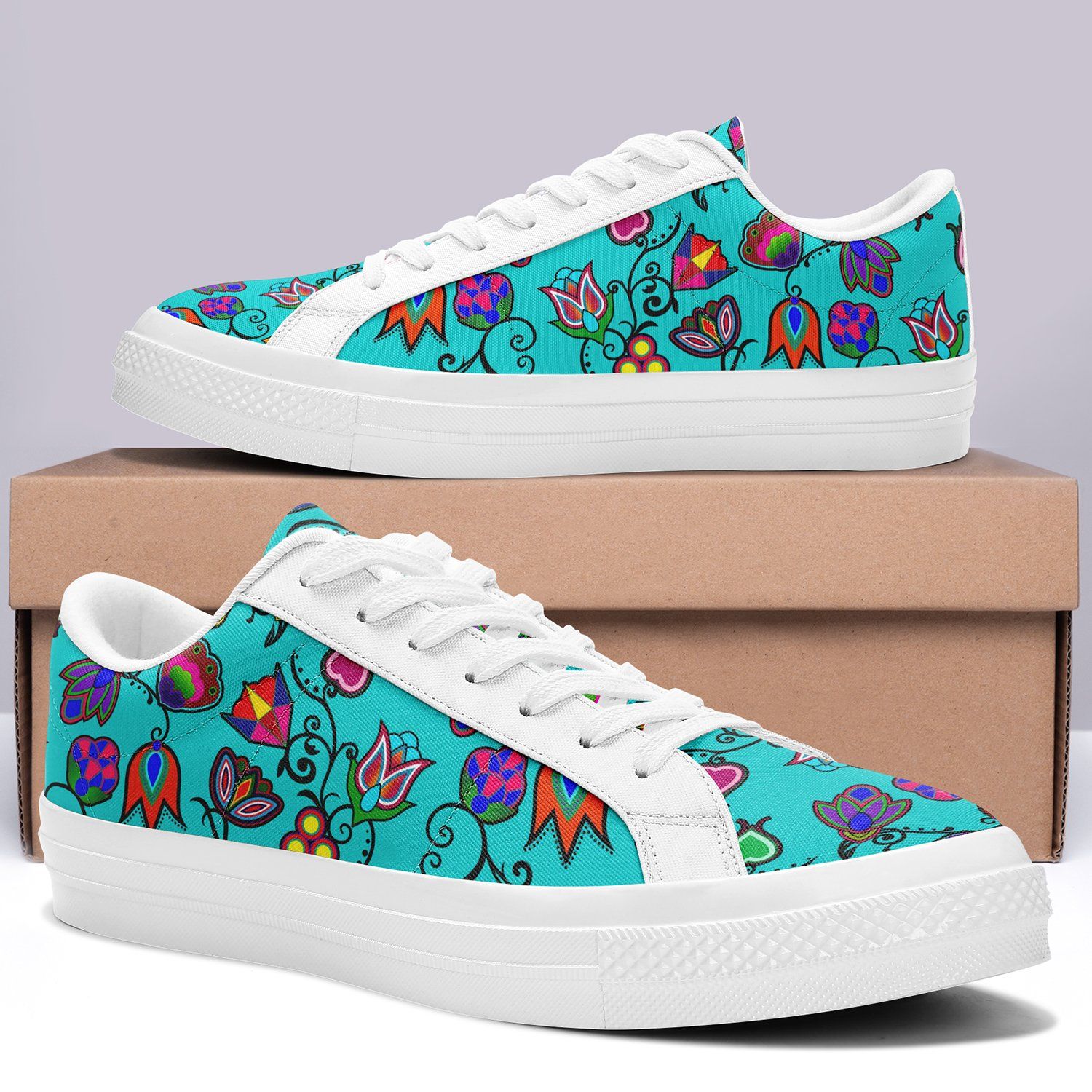 Indigenous Paisley Sky Aapisi Low Top Canvas Shoes White Sole 49 Dzine 