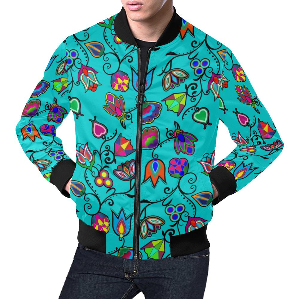 Indigenous Paisley - Sky All Over Print Bomber Jacket for Men/Large Size (Model H19) All Over Print Bomber Jacket for Men/Large (H19) e-joyer 
