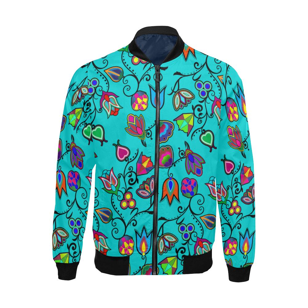 Indigenous Paisley - Sky All Over Print Bomber Jacket for Men/Large Size (Model H19) All Over Print Bomber Jacket for Men/Large (H19) e-joyer 