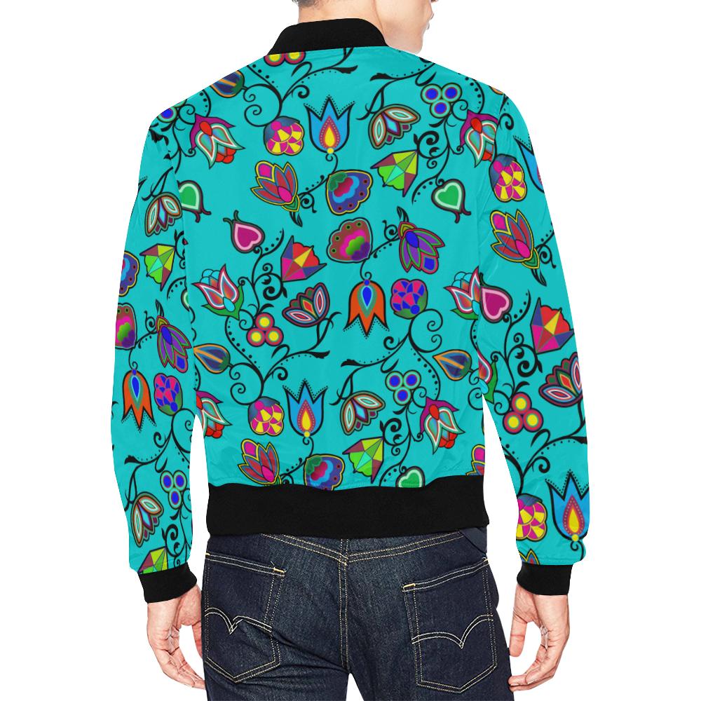 Indigenous Paisley - Sky All Over Print Bomber Jacket for Men/Large Size (Model H19) All Over Print Bomber Jacket for Men/Large (H19) e-joyer 