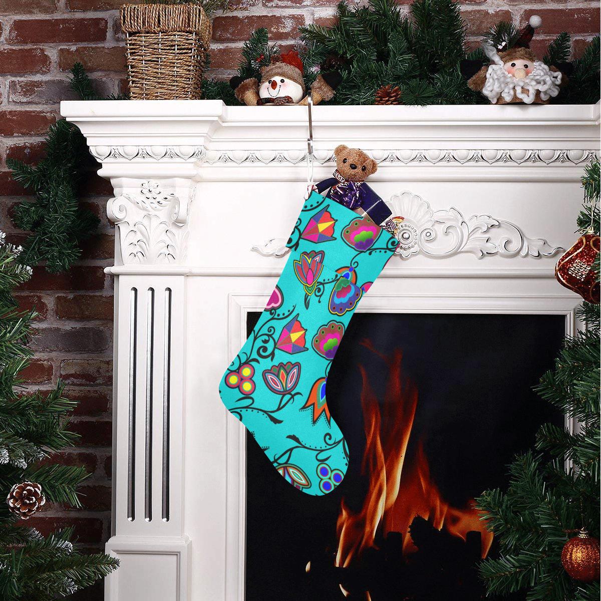 Indigenous Paisley - Sky Christmas Stocking Christmas Stocking e-joyer 