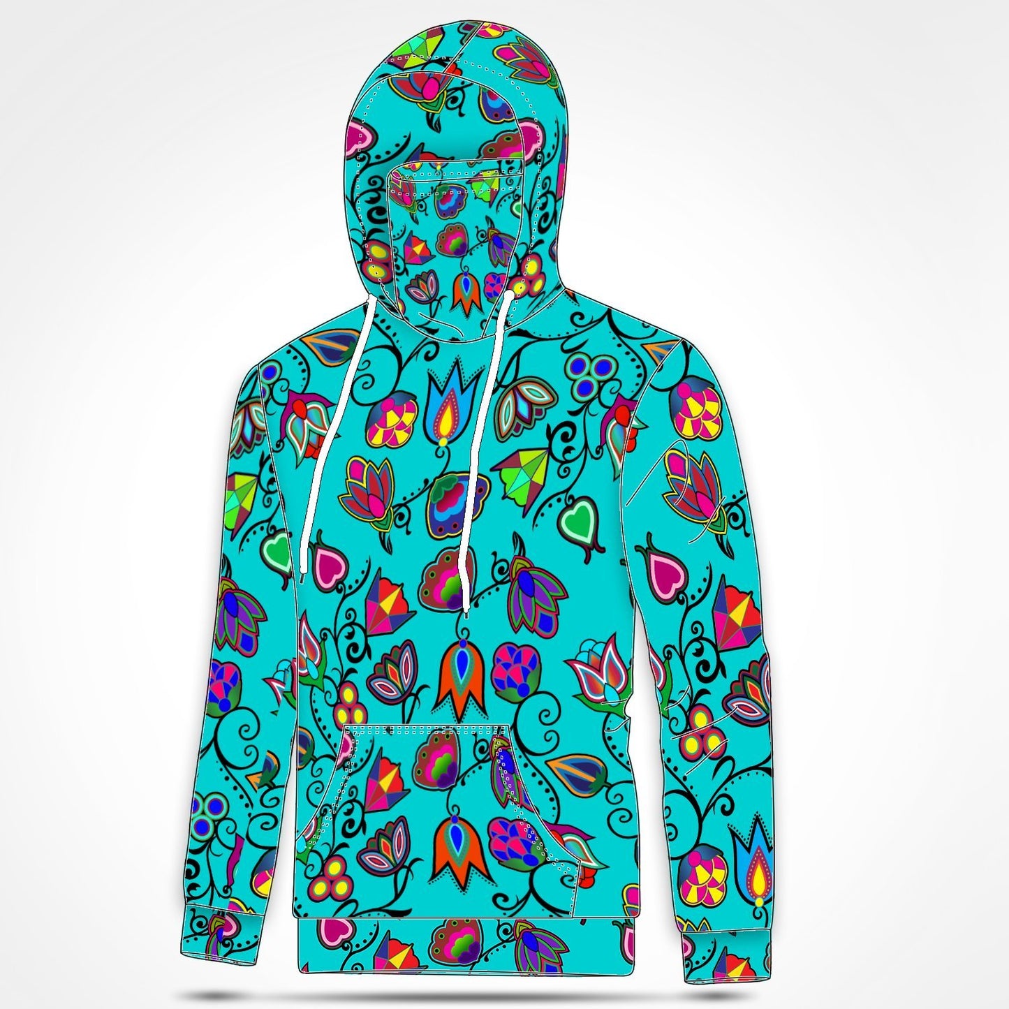 Indigenous Paisley Sky Hoodie with Face Cover 49 Dzine 