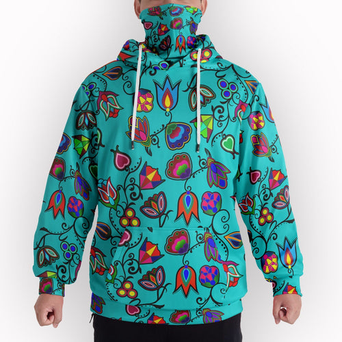 Indigenous Paisley Sky Hoodie with Face Cover 49 Dzine 