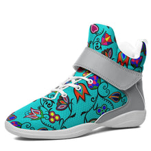 Load image into Gallery viewer, Indigenous Paisley Sky Ipottaa Basketball / Sport High Top Shoes 49 Dzine US Women 4.5 / US Youth 3.5 / EUR 35 White Sole with Gray Strap 
