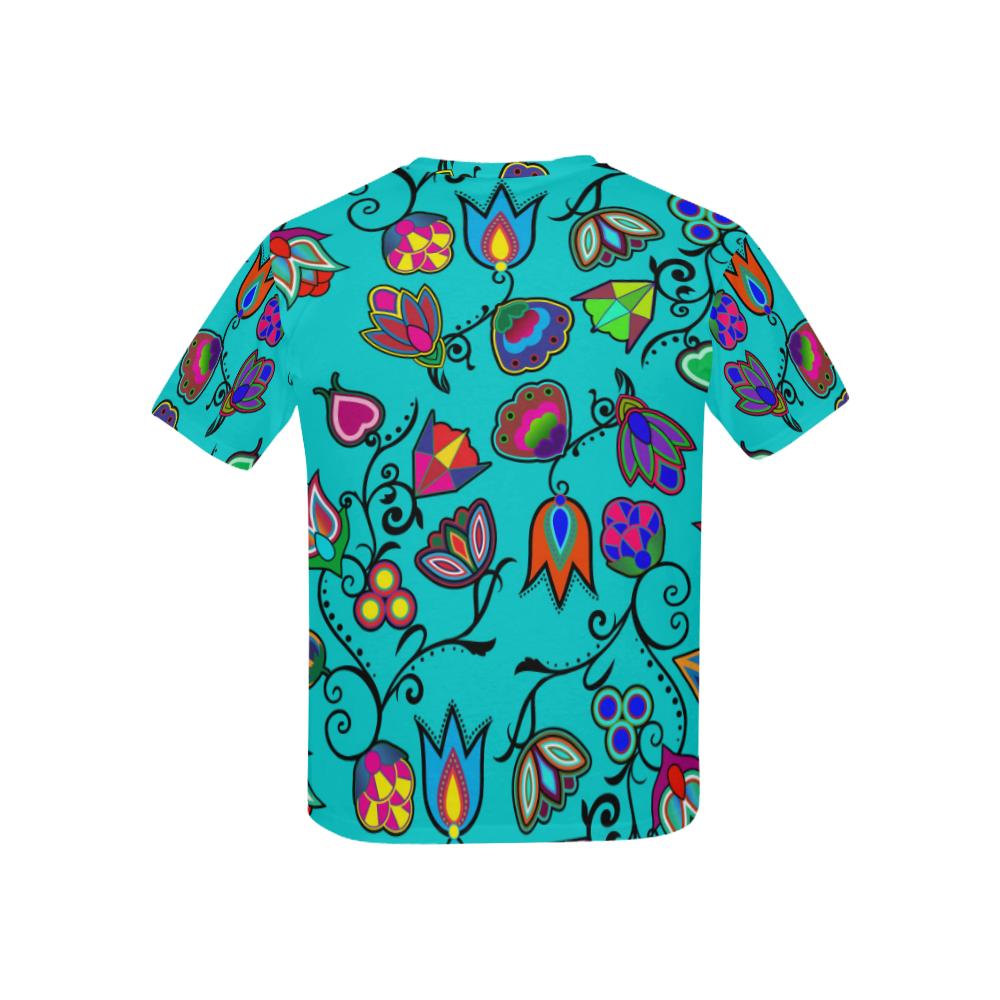 Indigenous Paisley - Sky Kids' All Over Print T-shirt (USA Size) (Model T40) All Over Print T-shirt for Kid (T40) e-joyer 
