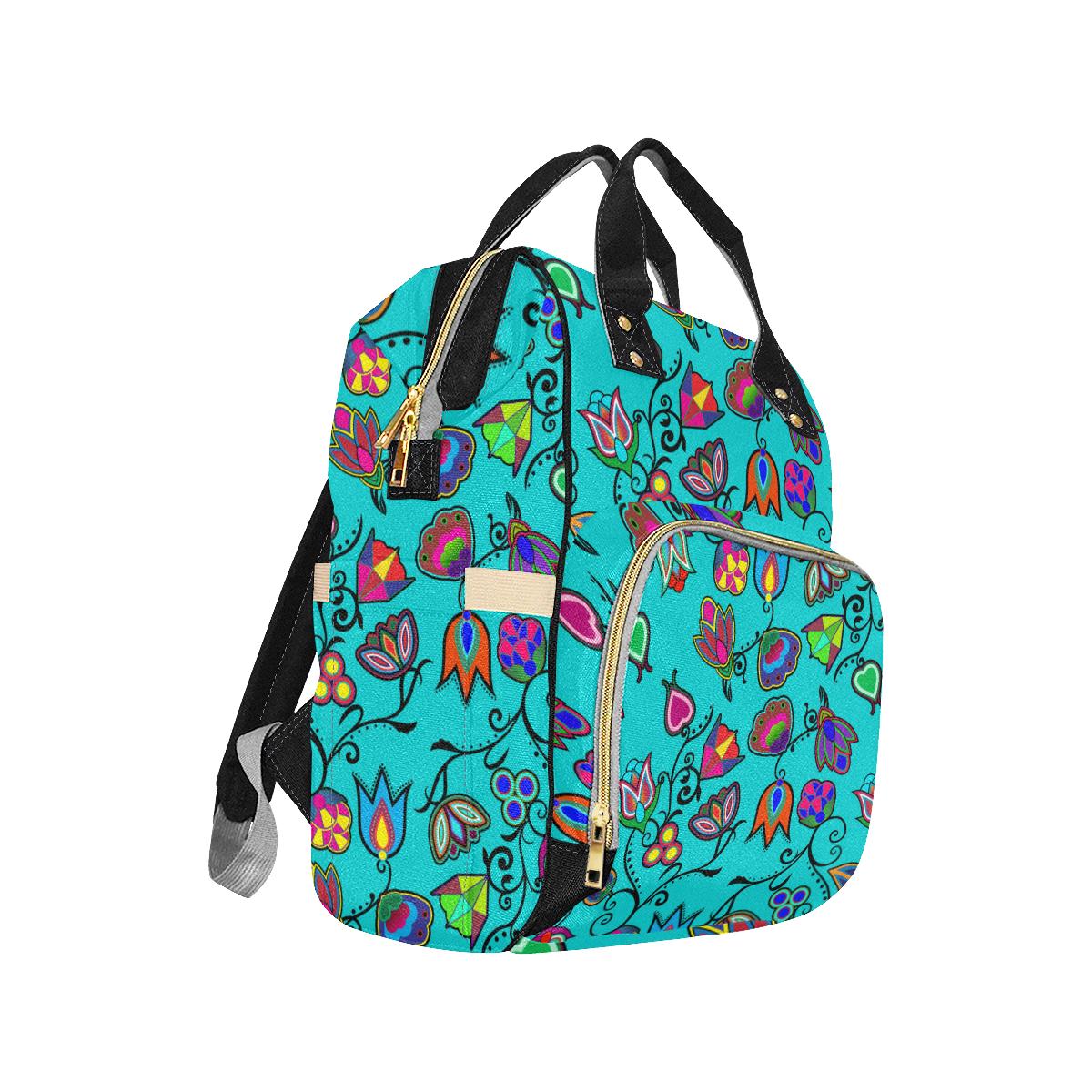 Indigenous Paisley - Sky Multi-Function Diaper Backpack (Model 1688) Diaper Backpack (1688) e-joyer 