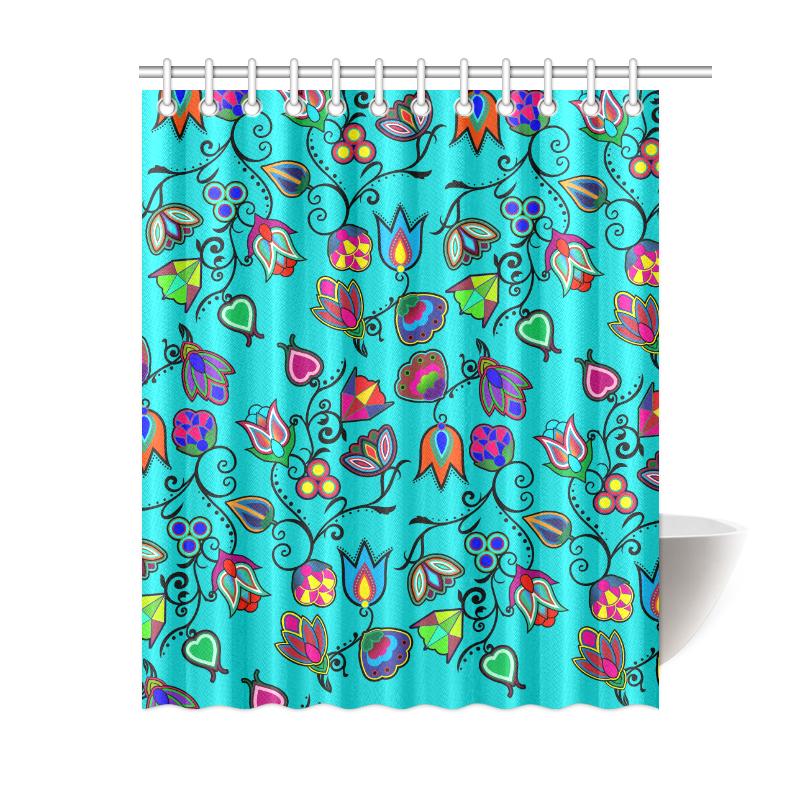 Indigenous Paisley - Sky Shower Curtain 60"x72" Shower Curtain 60"x72" e-joyer 