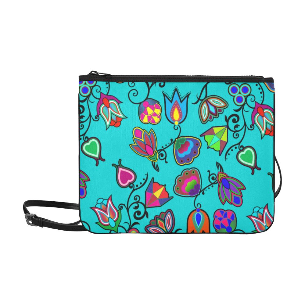 Indigenous Paisley - Sky Slim Clutch Bag (Model 1668) Slim Clutch Bags (1668) e-joyer 