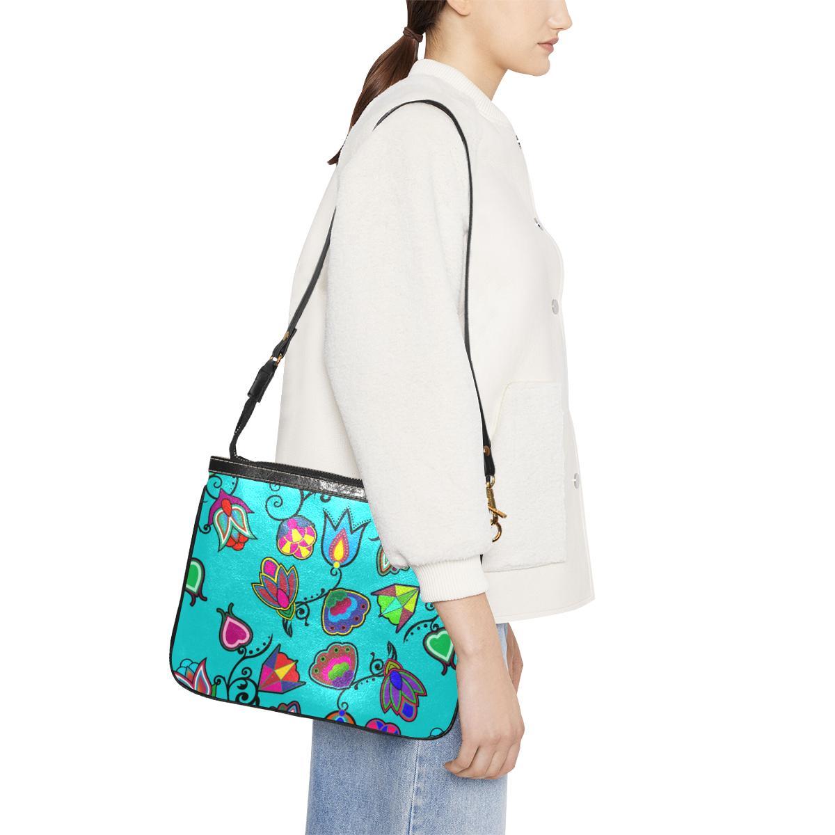 Indigenous Paisley - Sky Small Shoulder Bag (Model 1710) Small Shoulder Bag (1710) e-joyer 